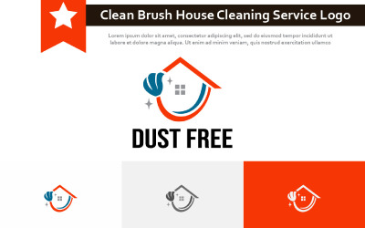 Logo abstrait de service de nettoyage de maison de balai de brosse propre