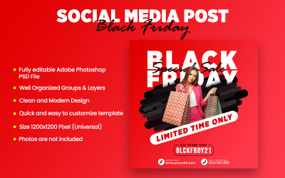 Black Friday Social Media Post PSD-Vorlage