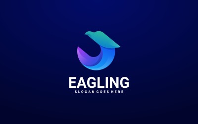 Cirkel Eagle Gradient Logotyp Stil