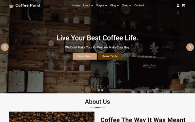 Coffee Point – Coffee Shop többoldalas HTML5 webhelysablon