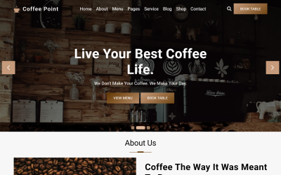 Coffee Point - Kahve Dükkanı Çok Sayfalı HTML5 Web Sitesi Şablonu