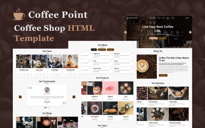 Coffee Point - Mehrseitige HTML5-Website-Vorlage für Cafés
