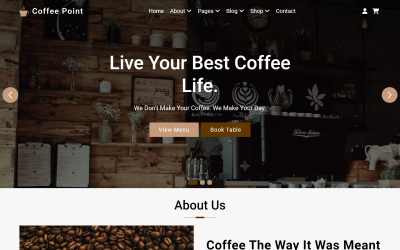 Coffee Point – Šablona vícestránkového webu HTML5 v kavárně