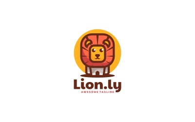 Design de logotipo de mascote simples de leão