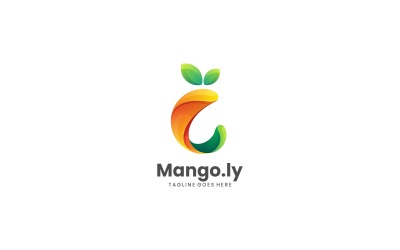 Design del logo a colori sfumati di mango
