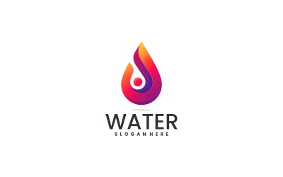 Estilo de logotipo de color de degradado de agua