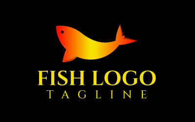 Fisk guld anpassad design logotyp mall