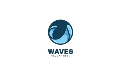Golven Eenvoudige mascotte-logostijl