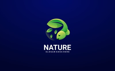 Logotipo de degradado de pescado natural