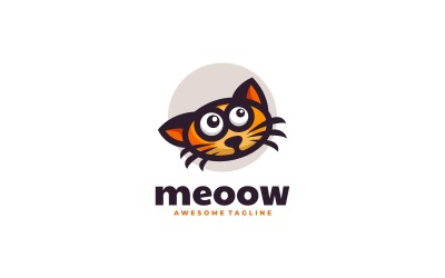 Meow einfacher Maskottchen-Logo-Stil