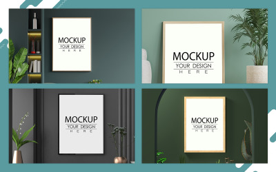 10+ nástěnný rám mockup interiéru Psd