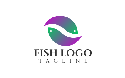 Plantilla de logotipo de diseño personalizado de pescado rosa
