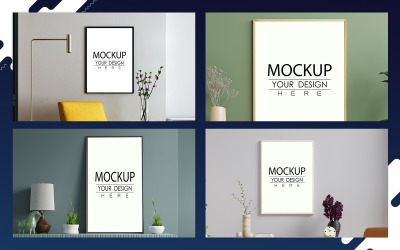 10+ Psd interior de maquete de moldura de pôster