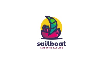 Segelbåt enkel maskot logotyp
