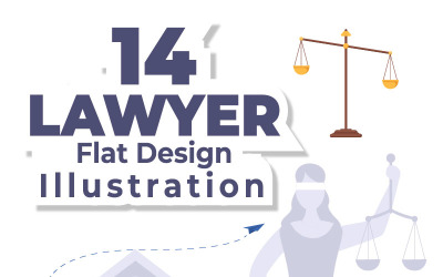 14 Ügyvéd, ügyvéd és igazságszolgáltatás illusztráció