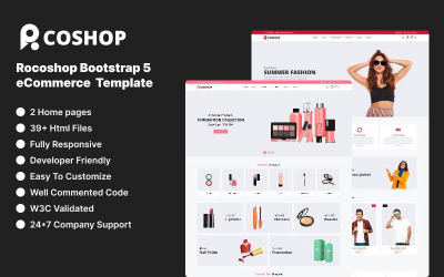Modelo de site de comércio eletrônico Rocoshop