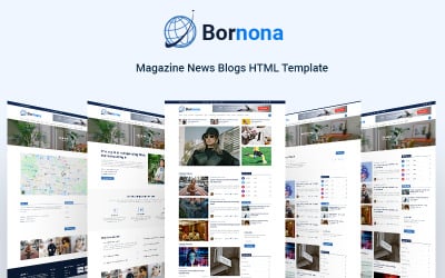 Modelo HTML de blogs de notícias da revista Bornona