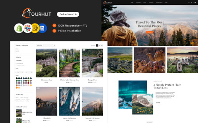 Tourhut – адаптивна тема Shopify агентство подорожей, турів та туризму