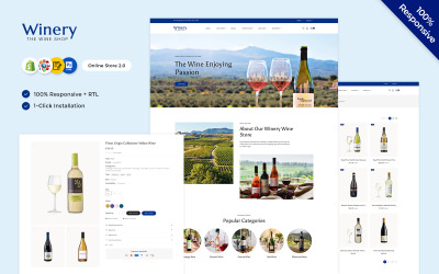 Winery - Liquor, Vinery Multifunctioneel responsief Shopify-winkel