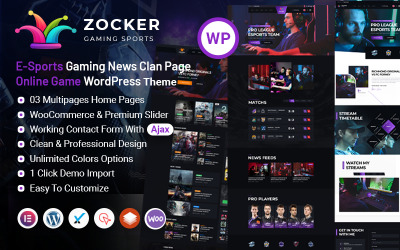 Zocker - E-Sports Online Gaming Clan News Tema WordPress