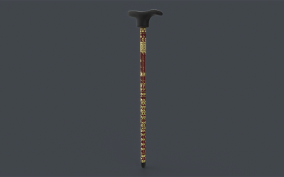 Ahşap Baston Düşük Poli 3D model