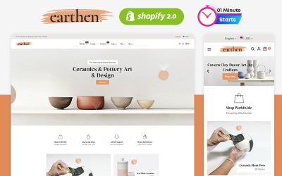 Earthen - Keramik och keramik Handgjort Shopify-tema