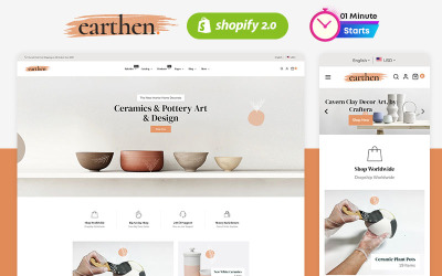 Earthen - Керамика и керамика ручной работы Shopify Тема