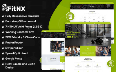 FitNX- HTML5-websitesjabloon voor sportschool en fitness