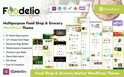 Foodelio – Çok Amaçlı Yiyecek Dükkanı Bakkal WordPress Teması