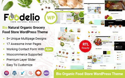 Foodelio - Tema de WordPress para tienda de comestibles orgánicos y bionaturales