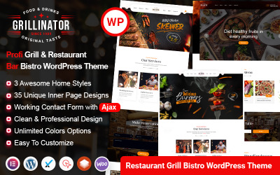 Grillinator - Tema de WordPress para restaurante Grill Bistro Food Bar Cafe