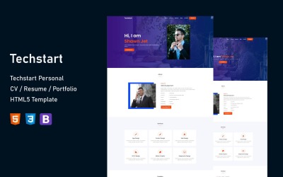 Techstart - Bootstrap-sjabloon voor persoonlijke portfolio