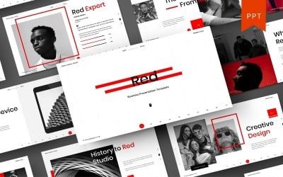 Czerwony — biznesowy szablon PowerPoint