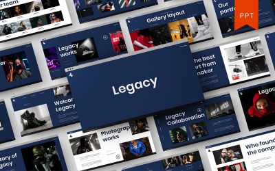 Legacy - Portfolio en fotografie Sjablonen PowerPoint presentatie