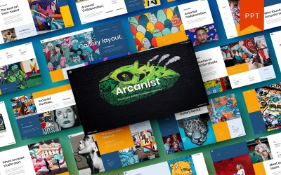 Arcanist - Pop-art en Graffiti Sjablonen PowerPoint presentatie