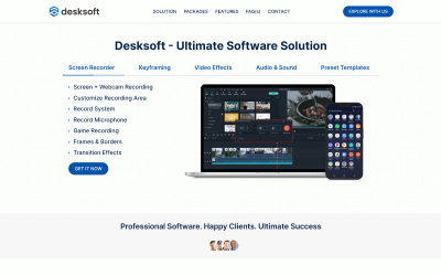 Desksoft - Modello di sito Web HTML5 prodotto software