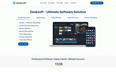 Desksoft - Modelo de site HTML5 de produto de software
