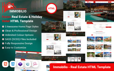 Immobilio - Fastighetshus att hyra HTML-mall