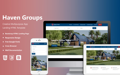 Modello di sito Web HTML multipagina immobiliare