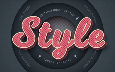 Estilo retro: efecto de texto editable, estilo de fuente