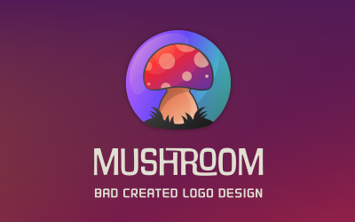 Modèle de logo dégradé coloré champignon