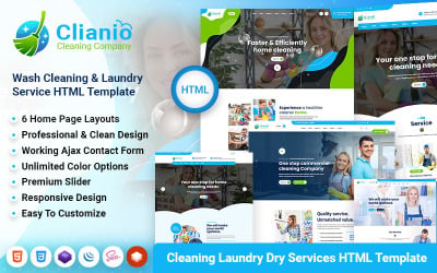 Clianio - Очистка Сухая стирка Услуги прачечной HTML-шаблон