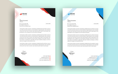 Raster- und Vektor-Designvorlage für Unternehmensbriefköpfe