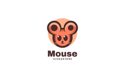 Estilo de logotipo de mascote simples de mouse