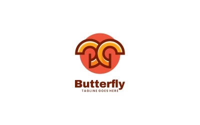 Logo de mascotte simple papillon abstrait