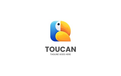 Логотип Vector Toucan Bird Gradient