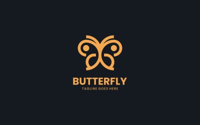 Styl Logo Vector Butterfly Line Art