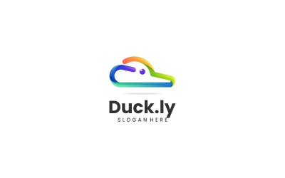 Duck Line Art Farbverlauf Logo
