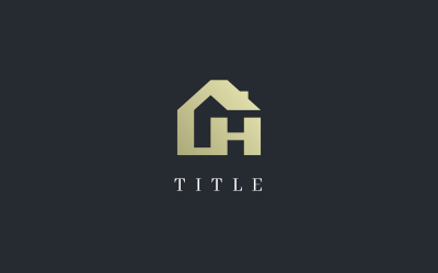Elegancki Minimalny Dom Elemental H Złote Litery Logo