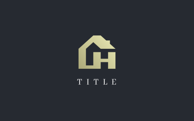 Elegant Minimal Elemental House H Golden Letterform Logo